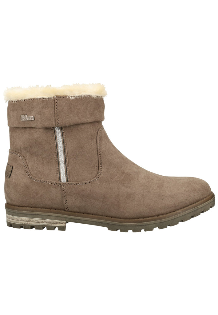s.Oliver Stiefelette Lederimitat/Textil Grau Warmfutter