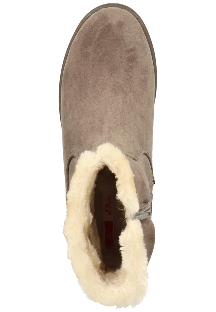s.Oliver Stiefelette Lederimitat/Textil Grau Warmfutter