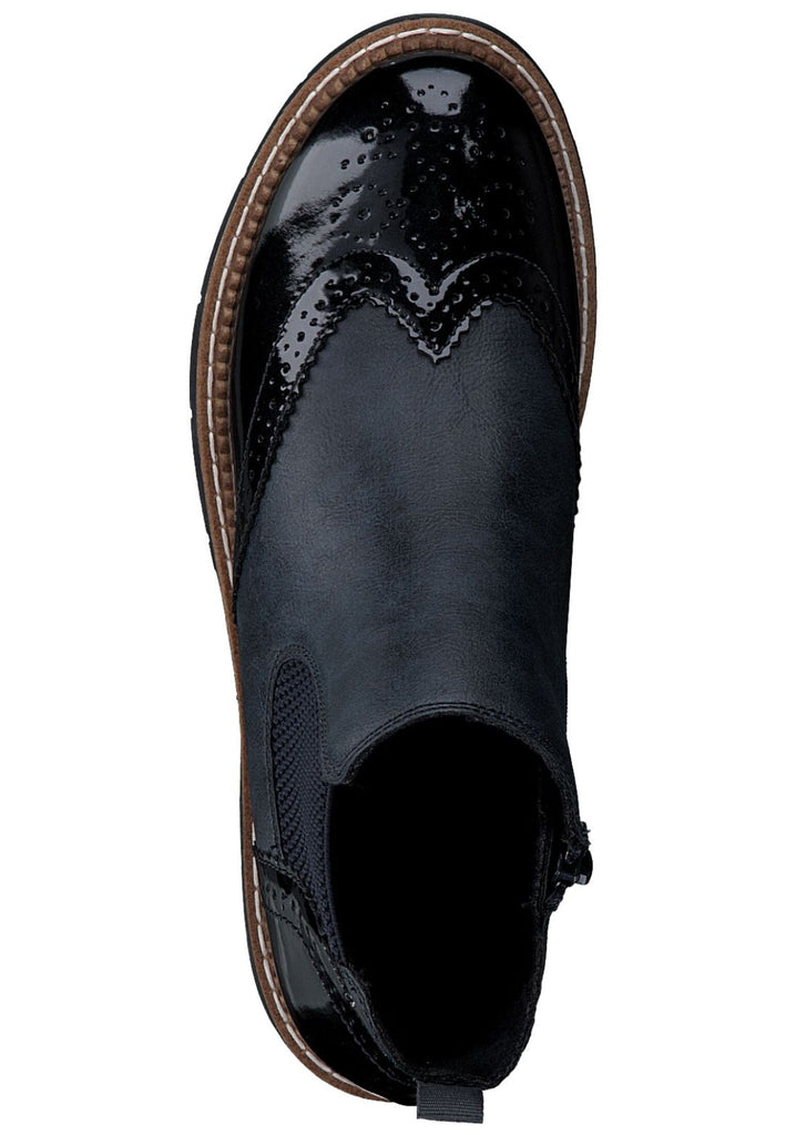 s.Oliver Stiefelette Lederimitat/Textil Navy