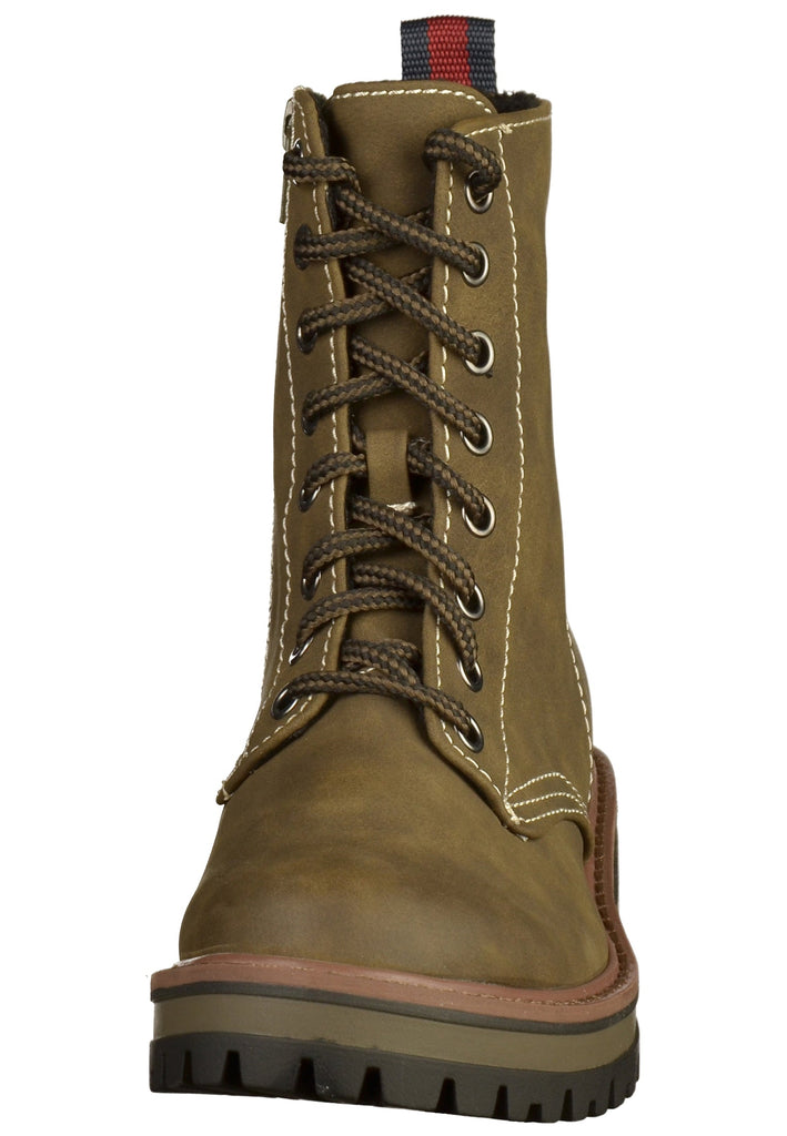 s.Oliver Stiefelette Lederimitat/Textil Oliv