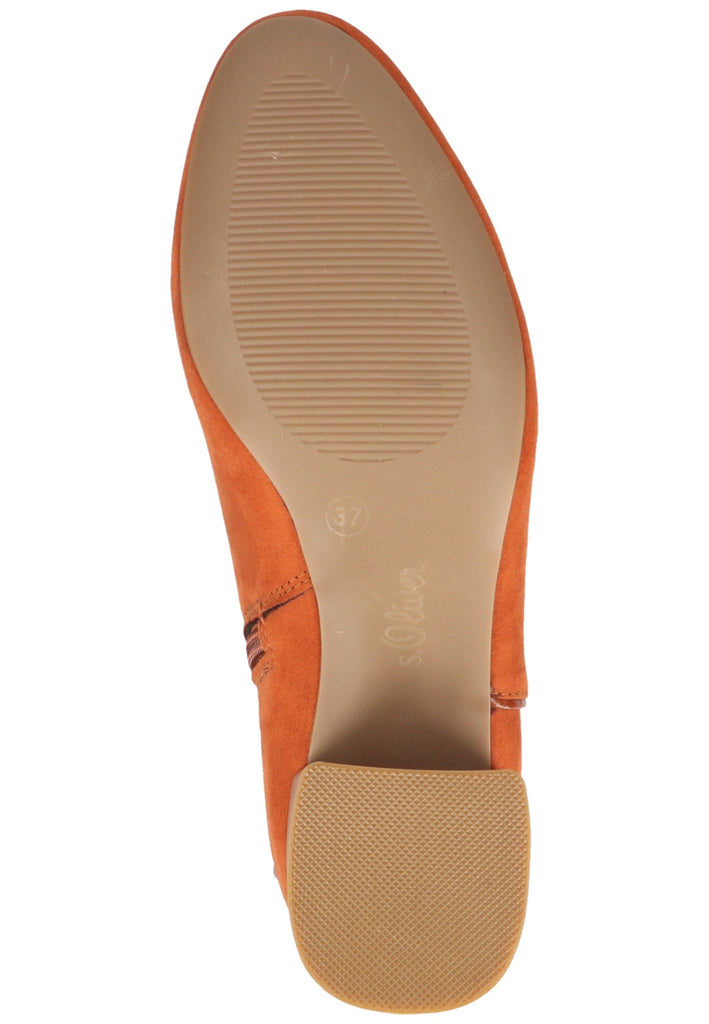 s.Oliver Stiefelette Lederimitat/Textil Rostbraun