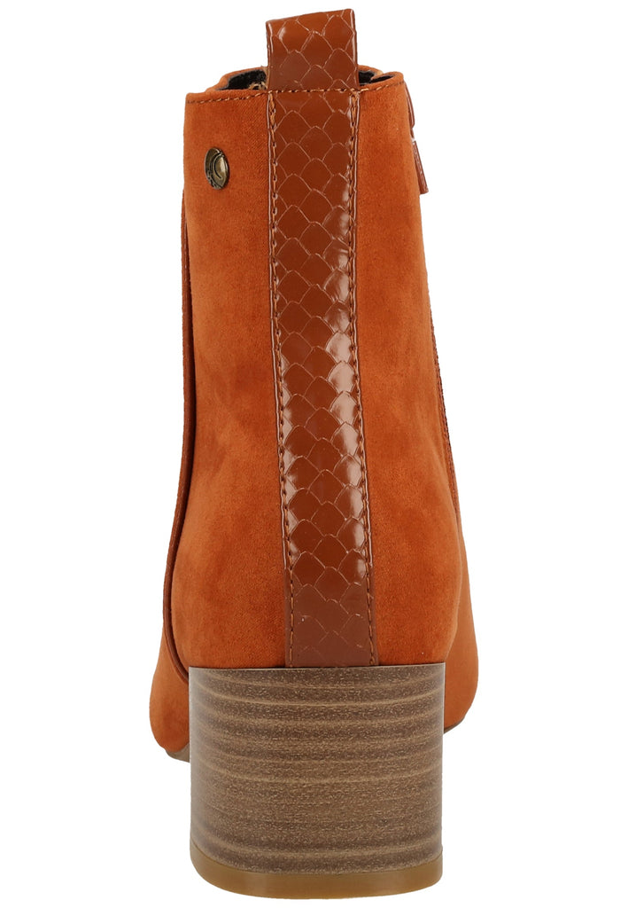 s.Oliver Stiefelette Lederimitat/Textil Rostbraun