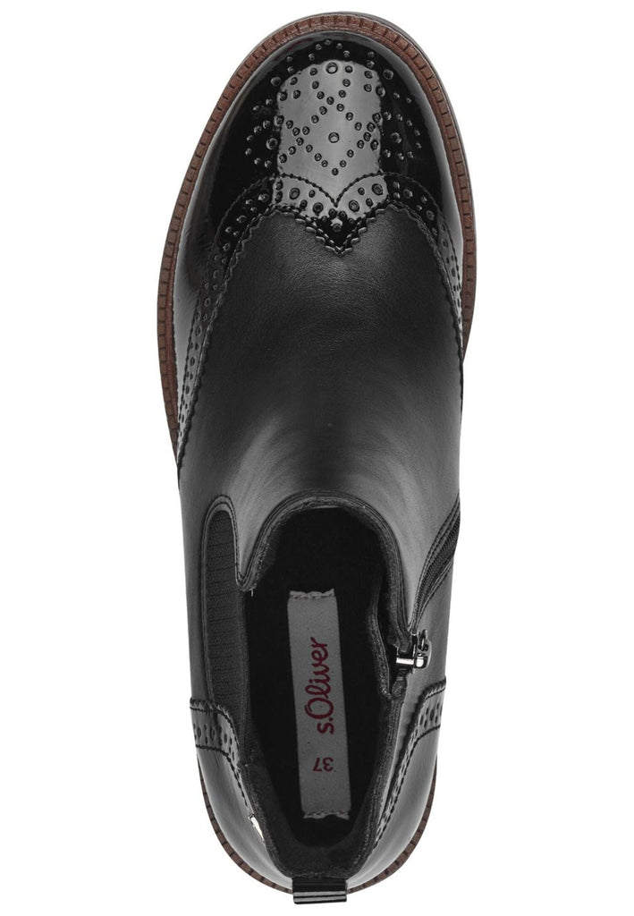 s.Oliver Stiefelette Lederimitat/Textil Schwarz