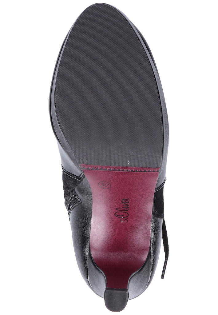 s.Oliver Stiefelette Lederimitat/Textil Schwarz