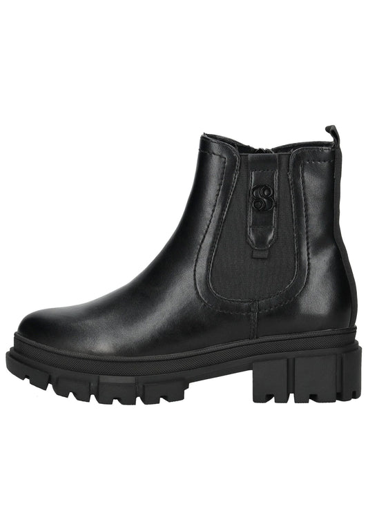 s.Oliver Stiefelette Lederimitat/Textil Schwarz