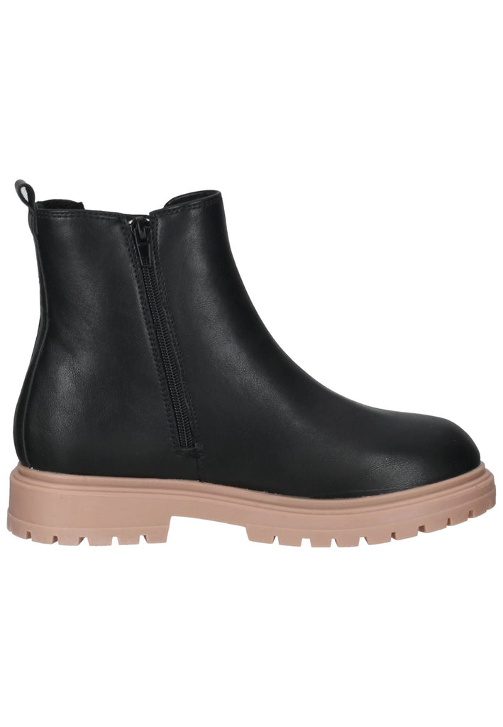 s.Oliver Stiefelette Lederimitat/Textil Schwarz/Rosa Warmfutter