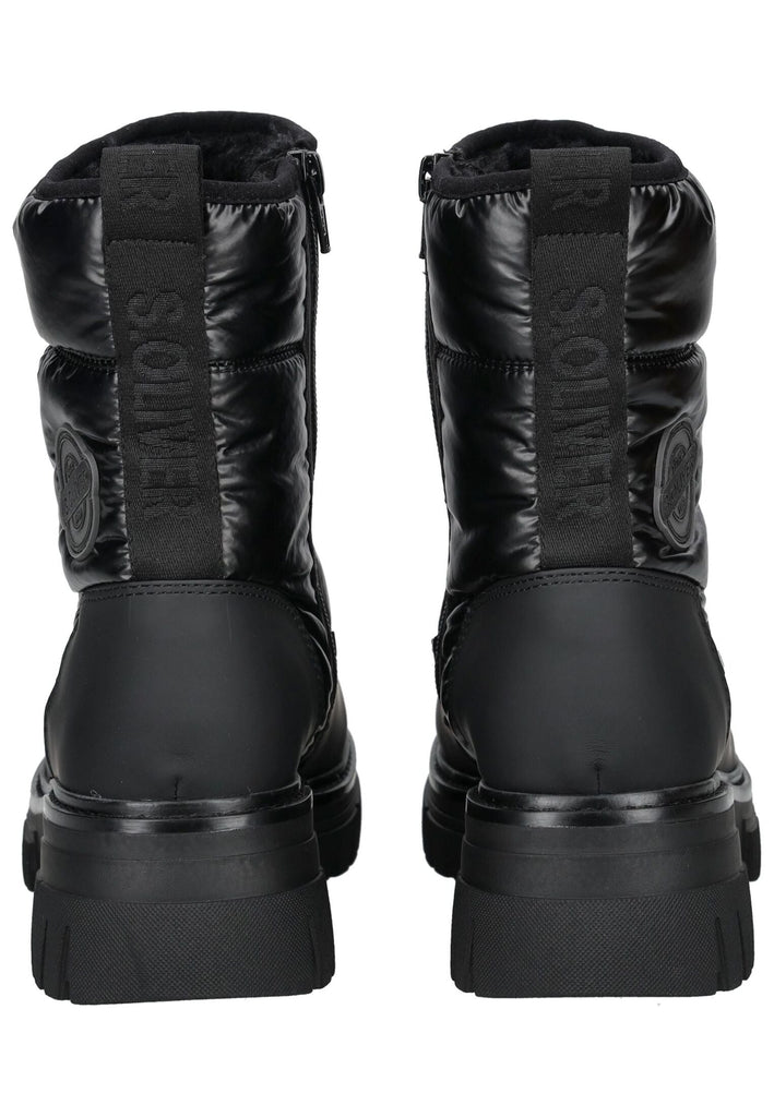 s.Oliver Stiefelette Lederimitat/Textil Schwarz Warmfutter