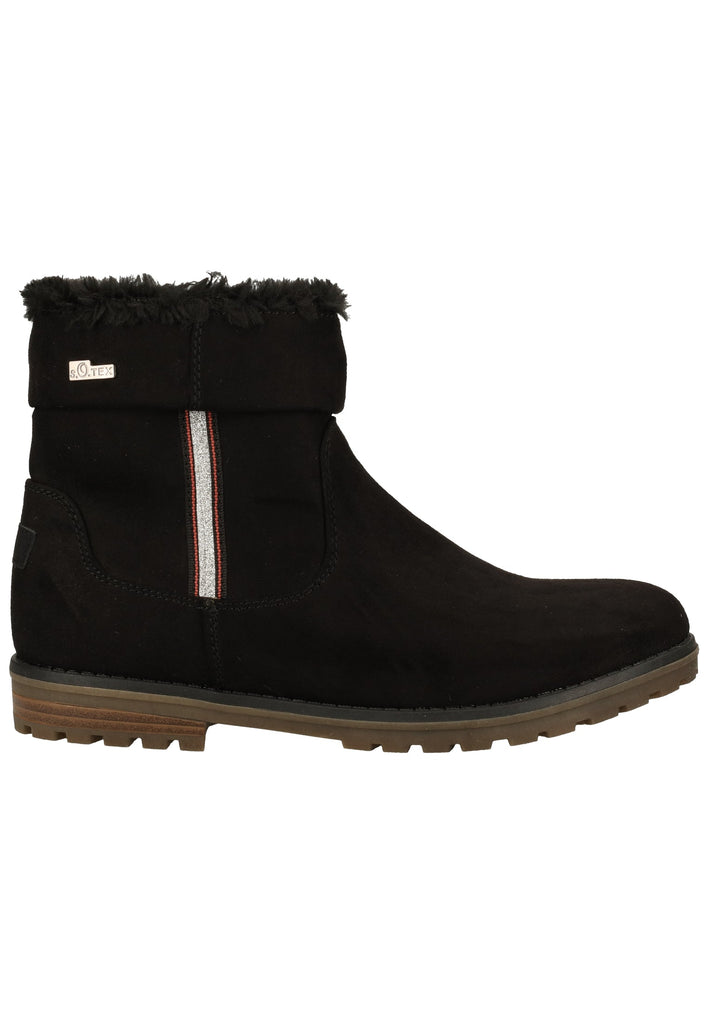 s.Oliver Stiefelette Lederimitat/Textil Schwarz Warmfutter