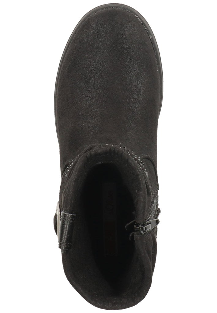s.Oliver Stiefelette Lederimitat/Textil Schwarz Warmfutter