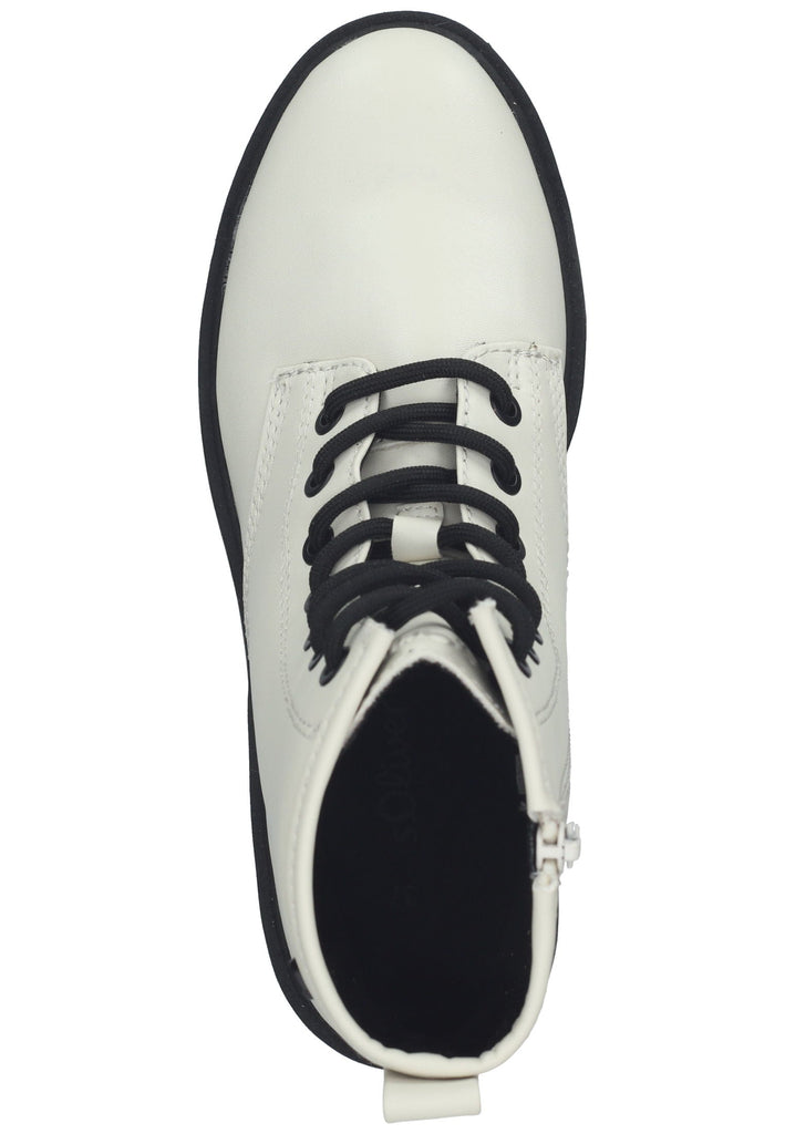 s.Oliver Stiefelette Lederimitat Weiß