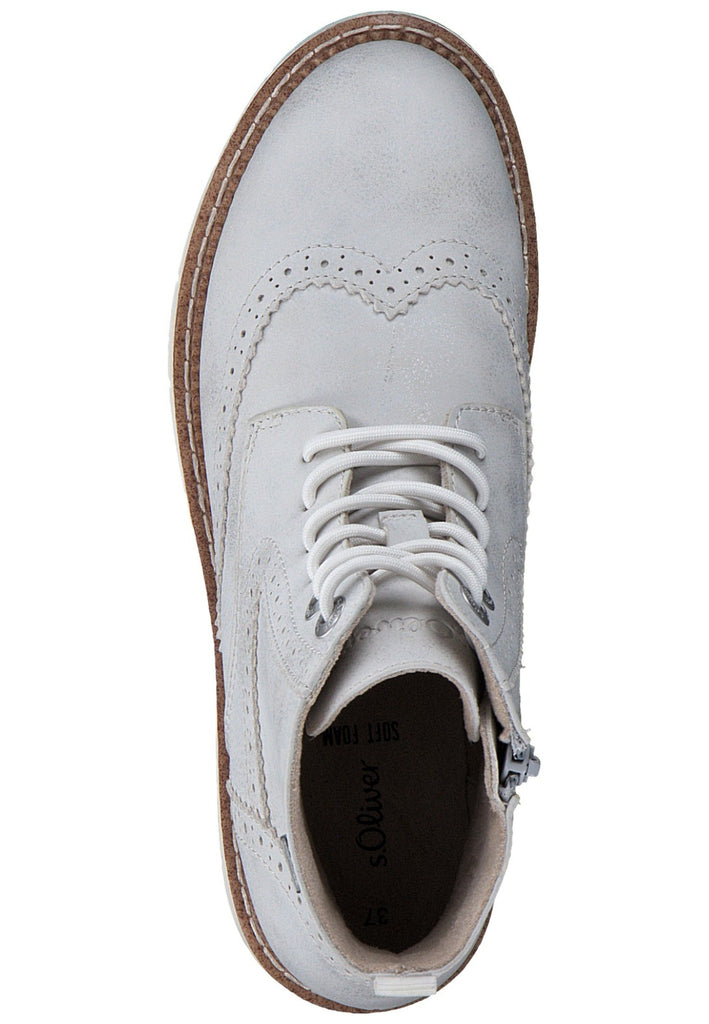 s.Oliver Stiefelette Lederimitat Weiß