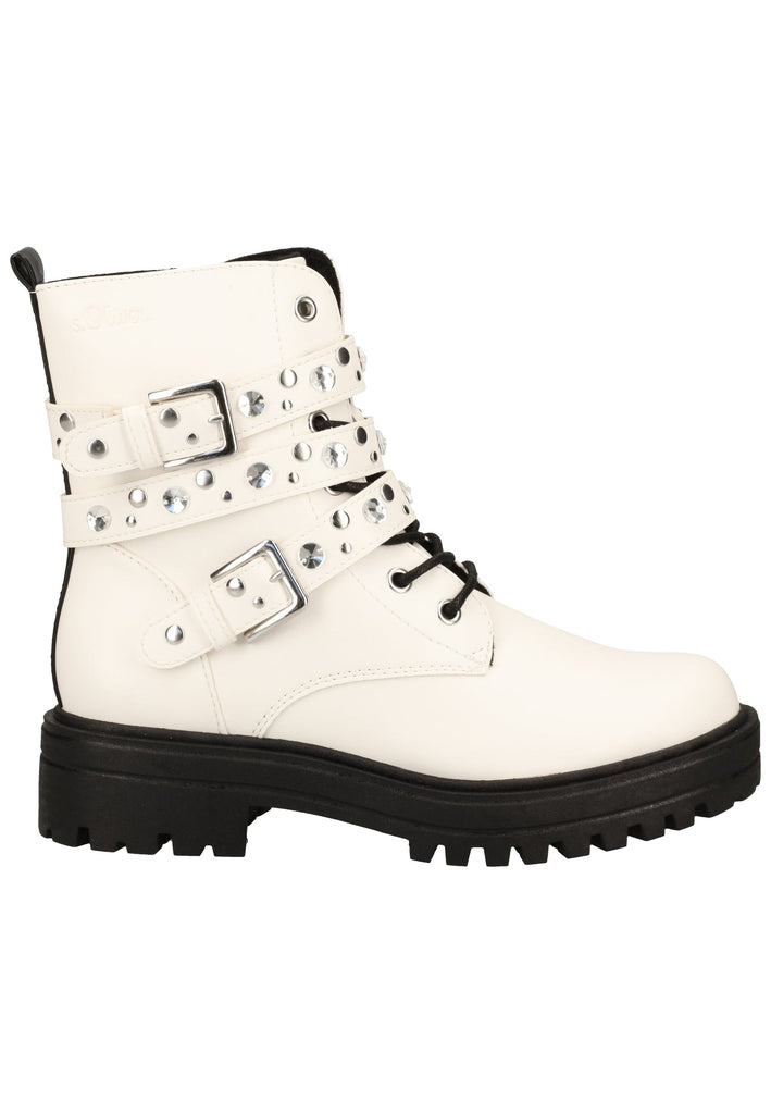 s.Oliver Stiefelette Lederimitat Weiß
