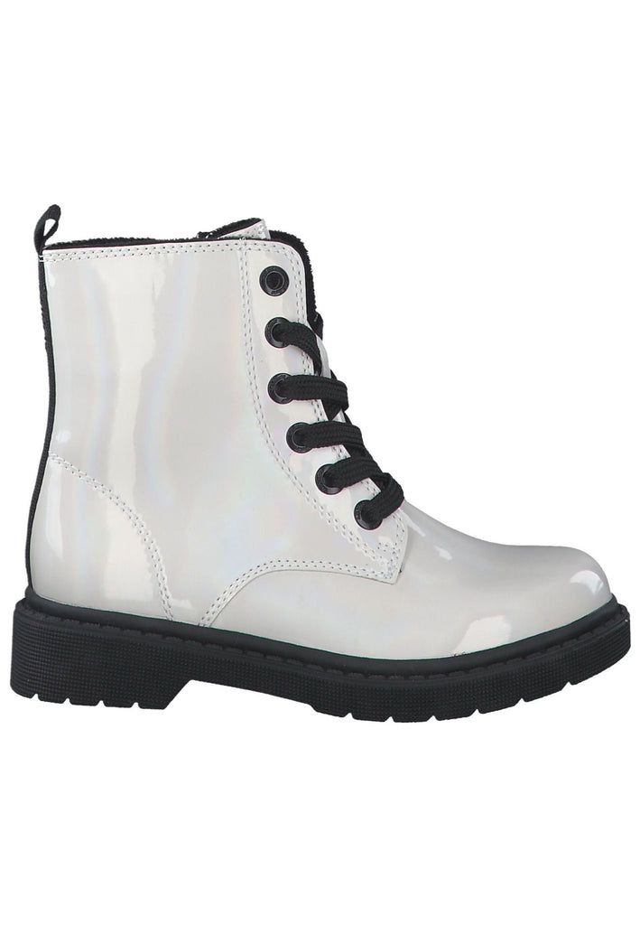 s.Oliver Stiefelette Lederimitat Weiß Lack