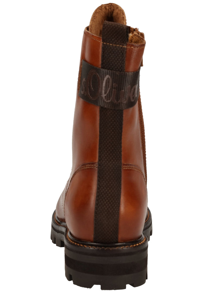 s.Oliver Stiefelette Nappaleder Cognac
