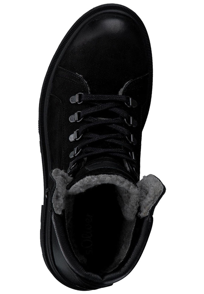 s.Oliver Stiefelette Nubukleder Schwarz Warmfutter