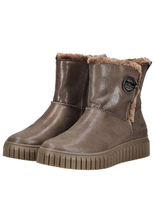s.Oliver Stiefelette Textil Bronce Warmfutter