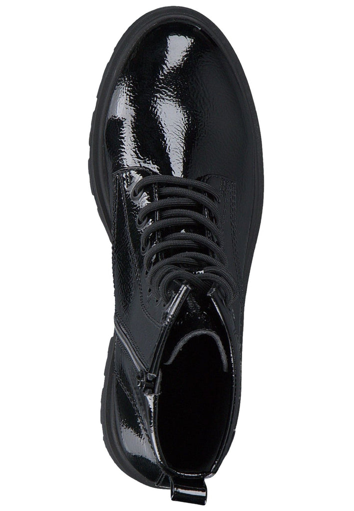 s.Oliver Stiefelette Textil Schwarz Lack