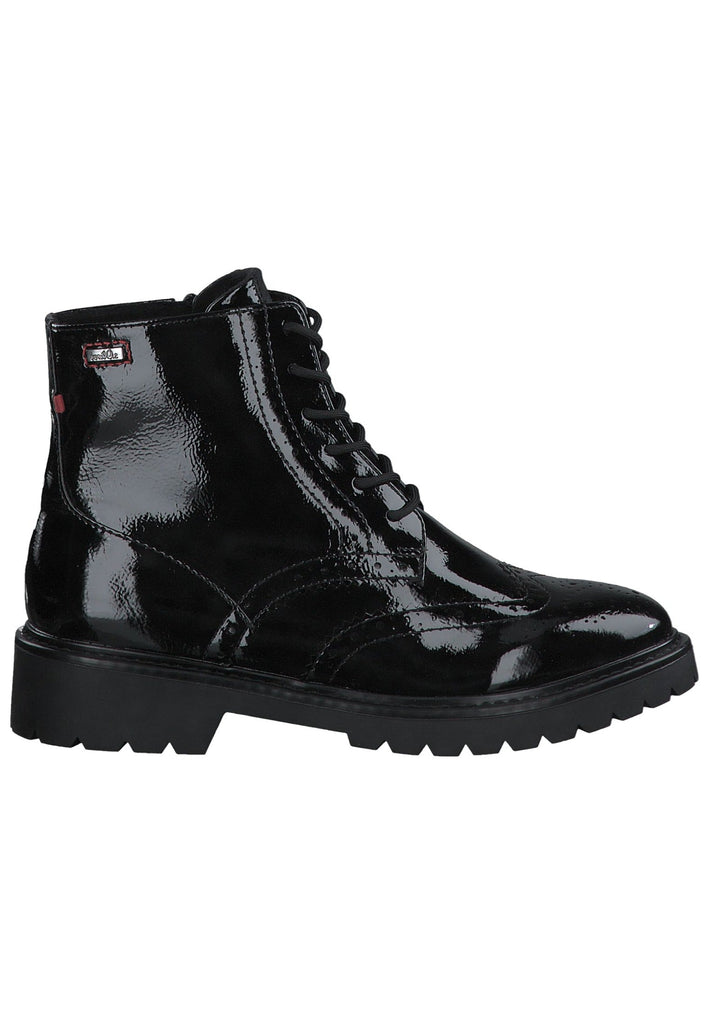 s.Oliver Stiefelette Textil Schwarz Lack