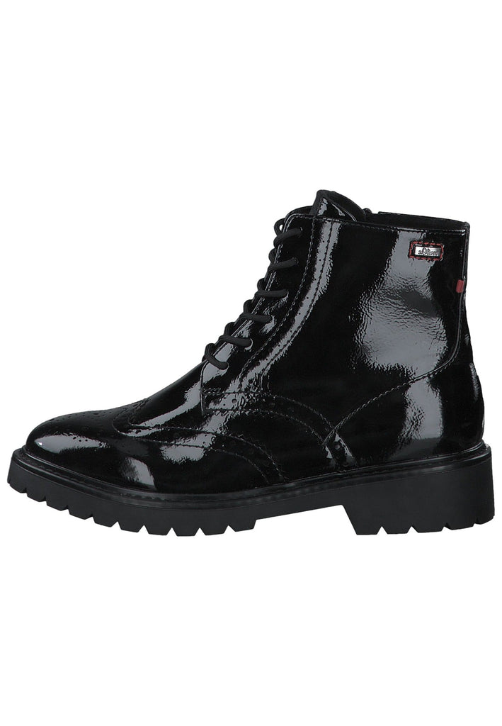 s.Oliver Stiefelette Textil Schwarz Lack
