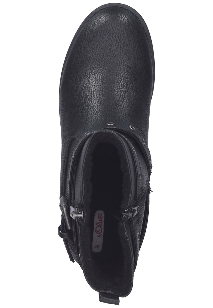 s.Oliver Stiefelette Textil Schwarz Warmfutter
