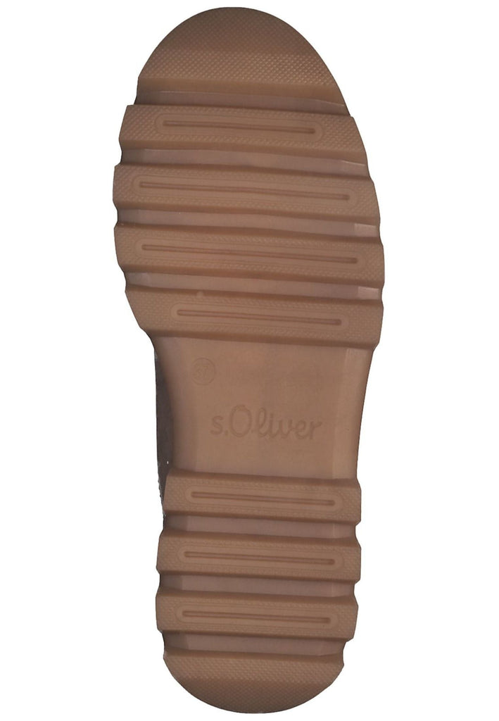 s.Oliver Stiefelette Veloursleder Camel Warmfutter