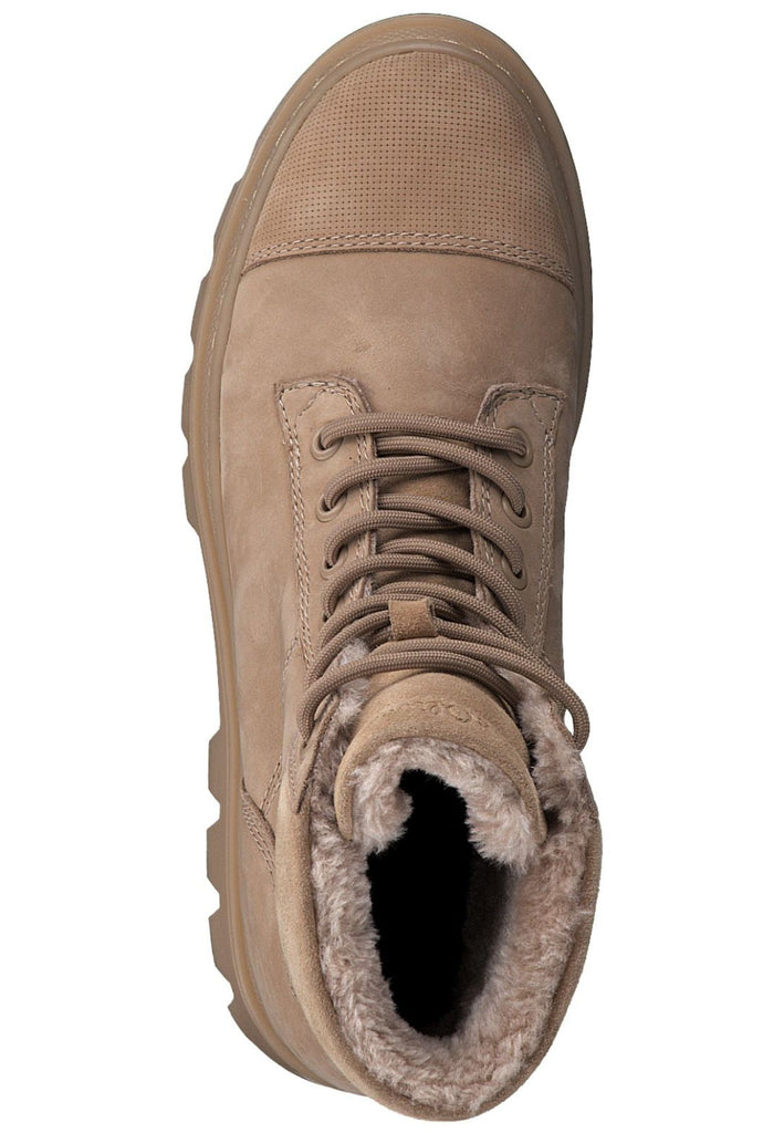 s.Oliver Stiefelette Veloursleder Camel Warmfutter