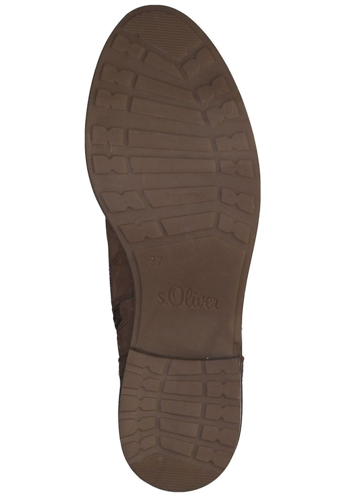s.Oliver Stiefelette Veloursleder Cognac