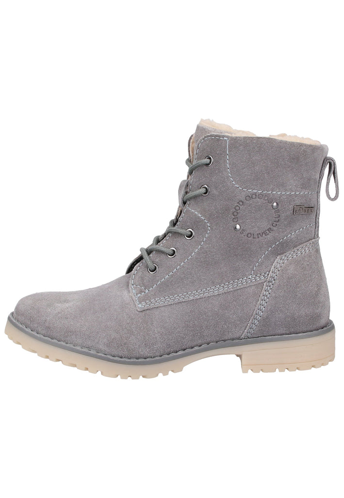 s.Oliver Stiefelette Veloursleder Grau Warmfutter