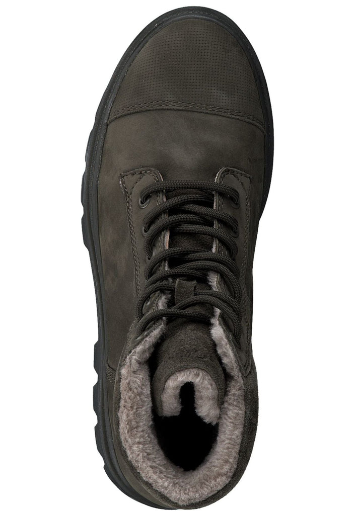 s.Oliver Stiefelette Veloursleder Khaki Warmfutter