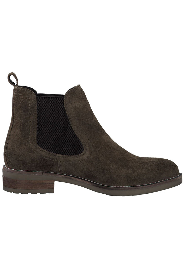 s.Oliver Stiefelette Veloursleder Olive
