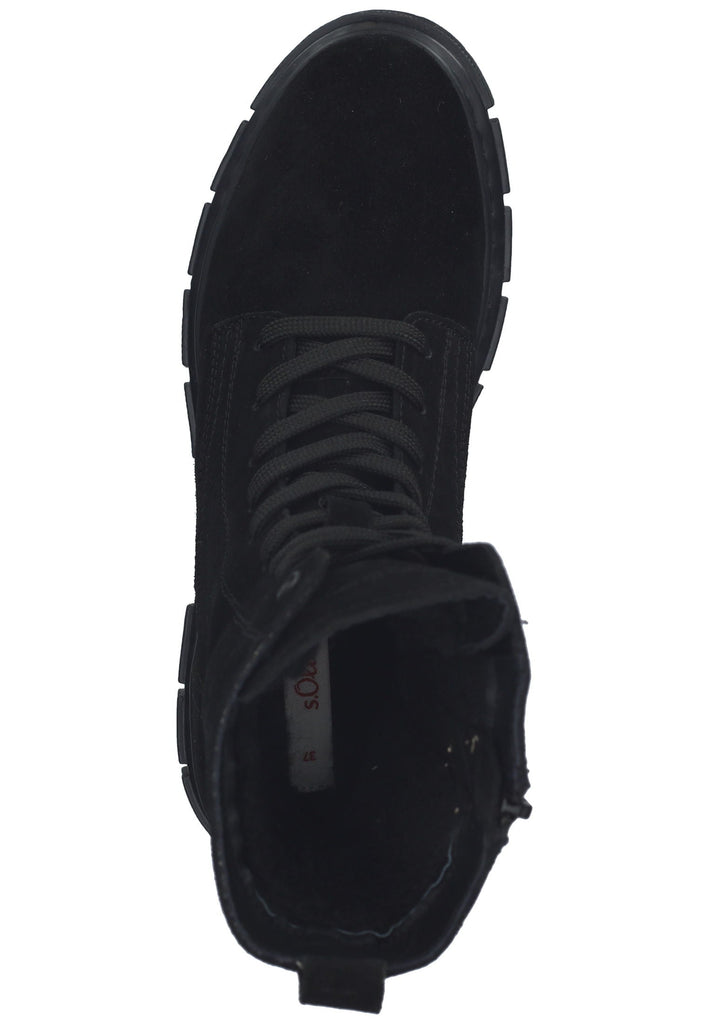s.Oliver Stiefelette Veloursleder Schwarz