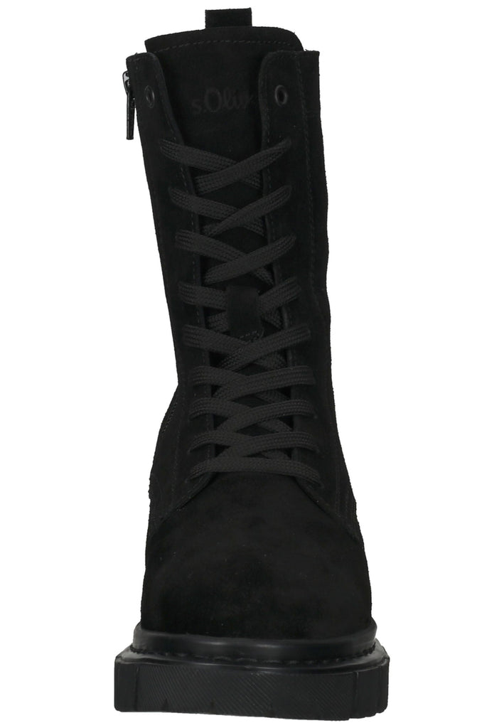 s.Oliver Stiefelette Veloursleder Schwarz