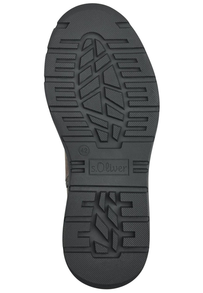 s.Oliver Stiefelette Veloursleder Taupe Warmfutter