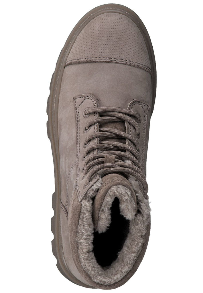 s.Oliver Stiefelette Veloursleder Taupe Warmfutter