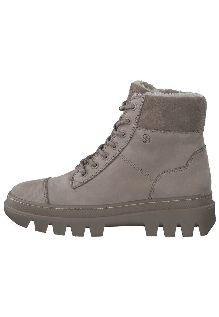 s.Oliver Stiefelette Veloursleder Taupe Warmfutter