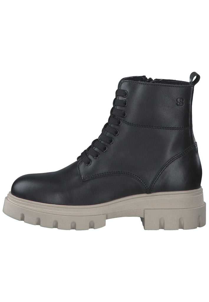 Stiefeletten s.Oliver Stiefelette Leder Schwarz/Beige