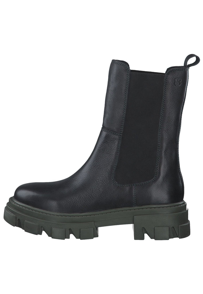 Stiefeletten s.Oliver Stiefelette Leder/Textil Schwarz/Grün
