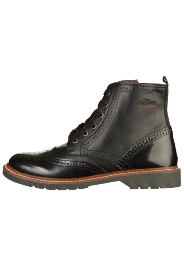 Stiefeletten s.Oliver Stiefelette Lederimitat Schwarz