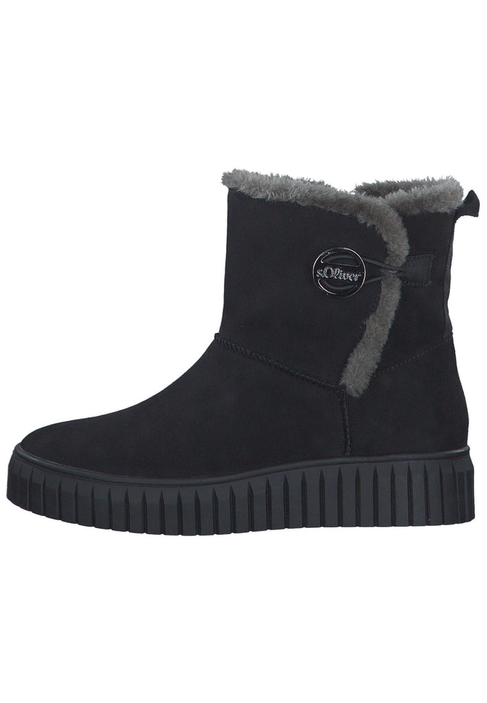 Stiefeletten s.Oliver Stiefelette Lederimitat/Textil Black