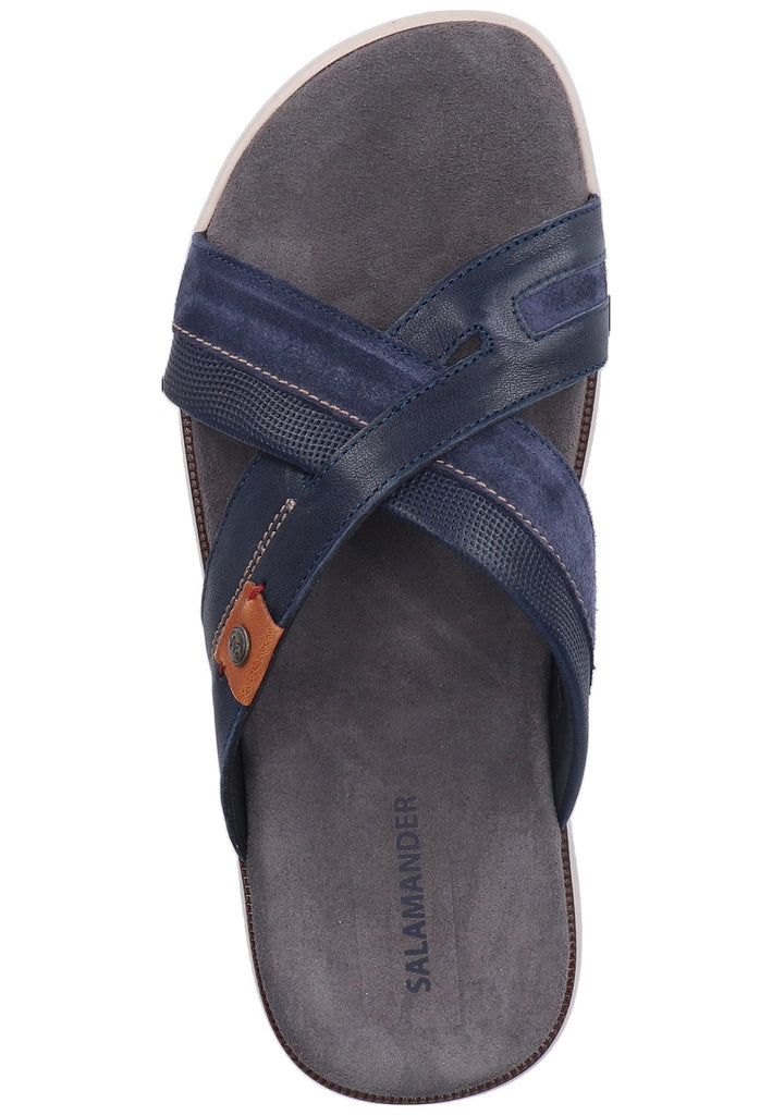 Salamander Pantoletten Glattleder Navy