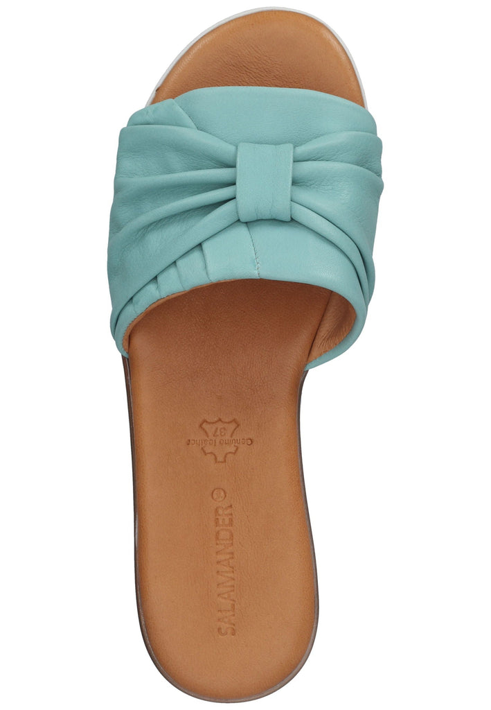Salamander Pantoletten Glattleder Türkis