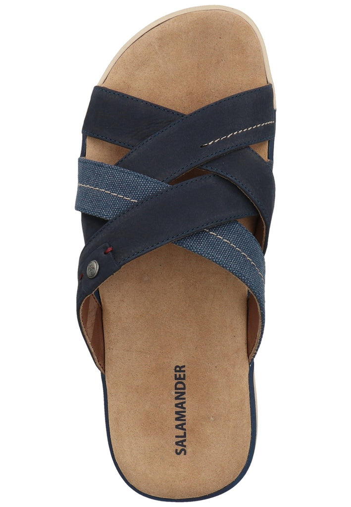 Salamander Pantoletten Leder/Textil Navy