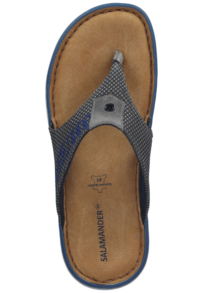Salamander Zehensteg Lederimitat/Mesh Grau/Blau