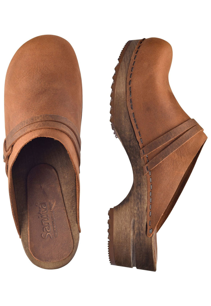 Sanita Clogs Nubukleder Chestnut