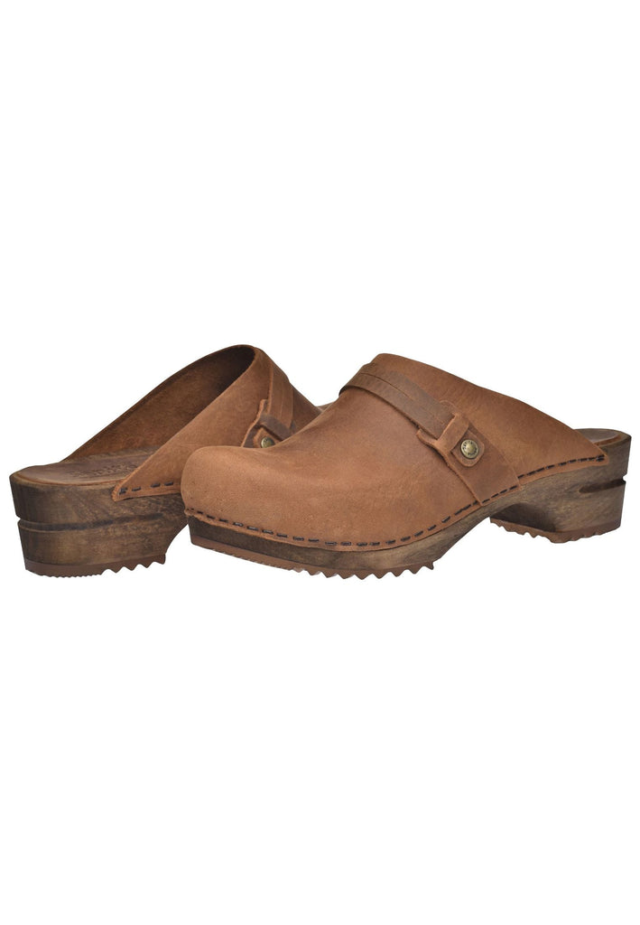 Sanita Clogs Nubukleder Chestnut