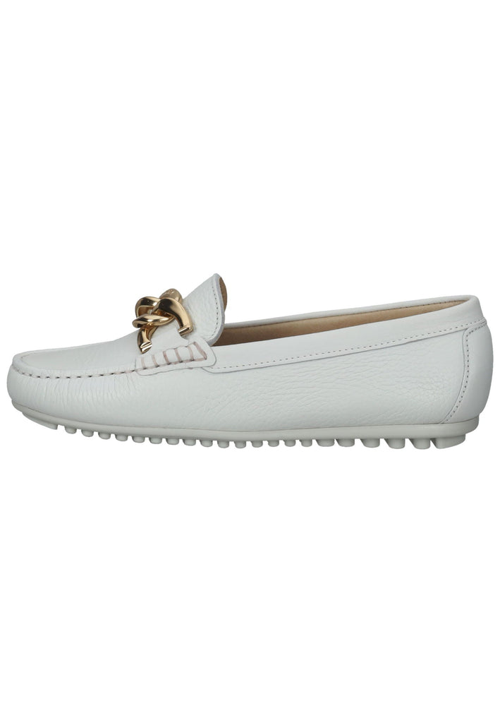 Halbschuhe Scapa Mokassin Leder Weiß