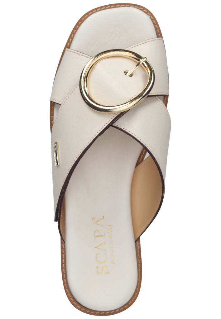 Scapa Pantoletten Leder Beige
