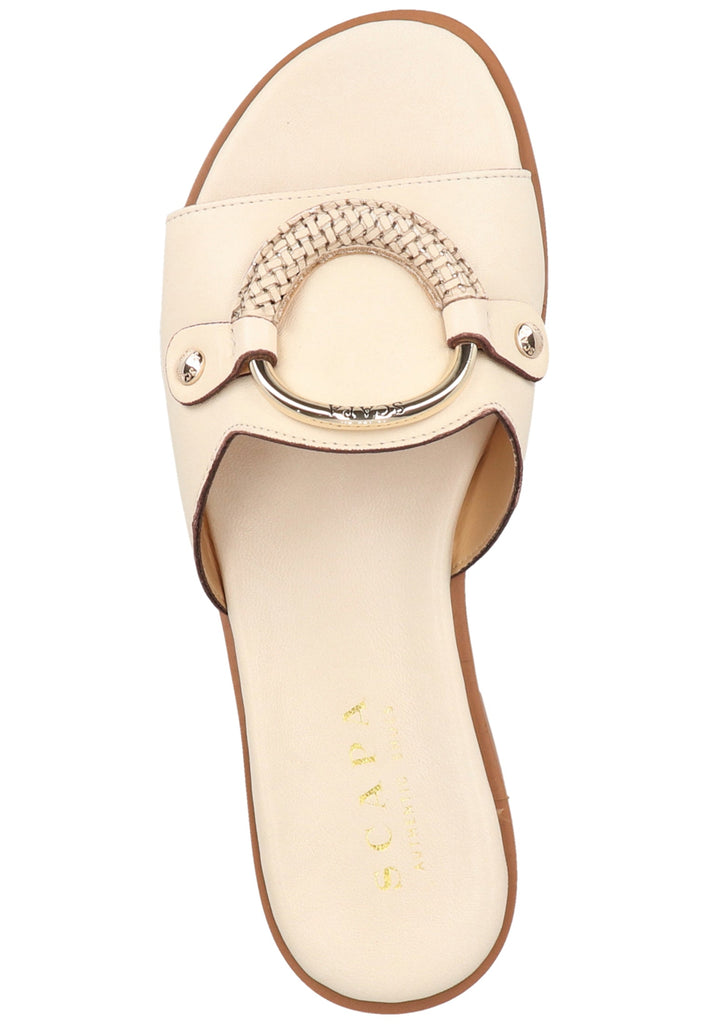 Scapa Pantoletten Leder Beige