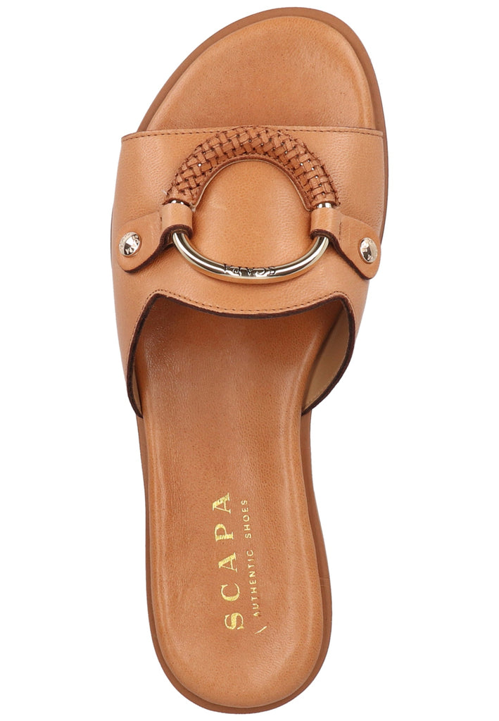 Scapa Pantoletten Leder Camel