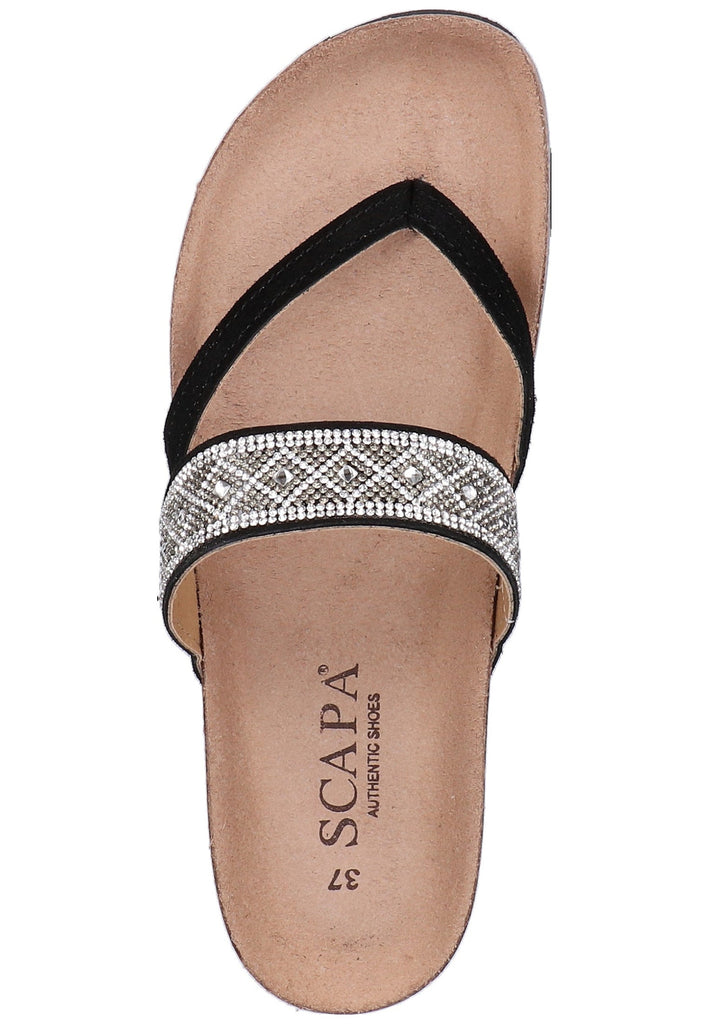 Scapa Pantoletten Leder Schwarz